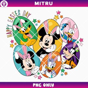 Easter Eggs Disney Friends PNG, Daisy Donald Goofy Easter PNG