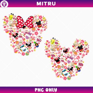 Easter Eggs Mickey Minnie Head PNG Instant Download