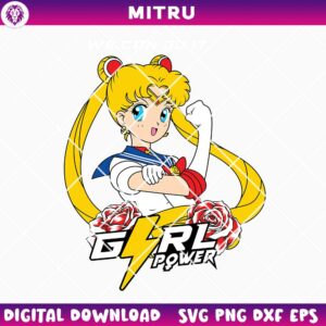 Girl Power We Can Do It Sailor Moon SVG PNG, Cute Anime Rosie Riveter SVG