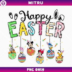 Happy Easter Disney PNG, Mickey Mouse Friends Easter Eggs PNG
