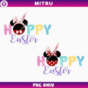 Hoppy Easter PNG, Mickey Minnie Mouse PNG, Baby Easter Bunnies PNG