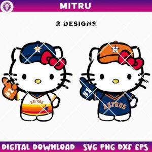 Houston Astros x Hello Kitty SVG PNG, Cute Astros MLB SVG