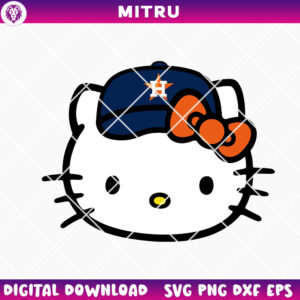 Hello Kitty Houston Astros Head SVG PNG, Astros 2025 SVG Clipart