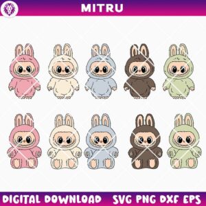 Labubu SVG PNG Bundle, Cute Monsters SVG Images