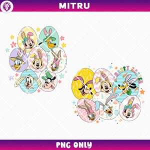 Mickey And Friends Easter Eggs Face PNG, Happy Easter Day PNG, Disney Easter Bunny PNG