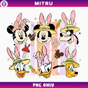 Mickey Friends Easter Bunny Ears PNG, Cute Easter Spring PNG