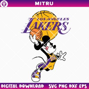 Mickey Los Angeles Lakers SVG PNG, Disney Mouse Lakers Basketball SVG