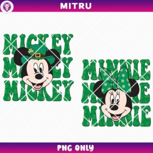 Mickey Minnie Groovy St Patricks Day PNG Digital Download