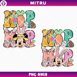 Mickey Minnie Hip Hop PNG, Mouse Easter PNG, Cute Bunny PNG