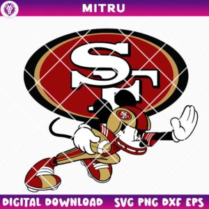 Mickey Mouse San Francisco 49ers SVG PNG, 49ers Football Mouse SVG