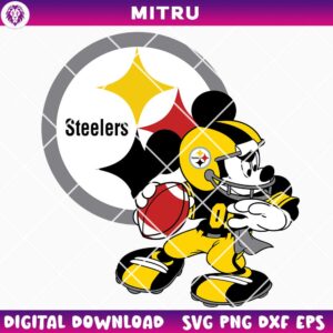 Mickey Pittsburgh Steelers SVG PNG, Disney Steelers Football SVG