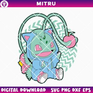 Ivysaur SVG PNG, Cute Bulbasaur SVG Digital Download