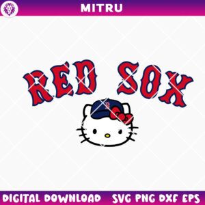 Hello Kitty Red Sox Head SVG PNG, Boston Red Sox 2025 SVG
