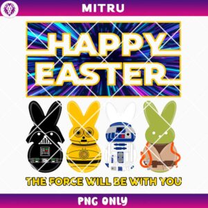 Star Wars Friends Happy Easter PNG, Baby Yoda Darth Vader Peeps PNG