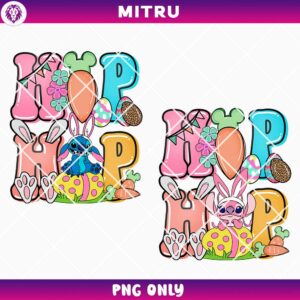 Stitch Angel Hip Hop Easter PNG, Cute Stitch Easter Egg PNG