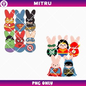 Superhero Peeps PNG, Superhero Easter Bunny PNG