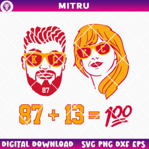 Travis Kelce Taylor Swift 87 13 SVG PNG, Swiftie SVG, Kelce Football SVG